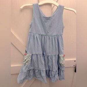 Matilda Jane Blue Ruffled Tiered Sundress with Pockets- size 6